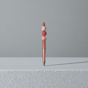 Handmade XOXO Beaded Pen – Rose Gold Barrel, Valentine Theme